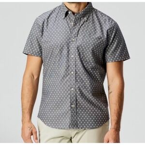 Flint and Tinder Shirt Classic Fit Button Down Shirt Grey Diamond Mens Medium